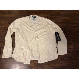 SAG HARBOR 2 Piece Cardigan Sweater Knit White Women's Sz 2X